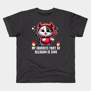 Purrfectly Sinful 😈 Devil Cat Kids T-Shirt